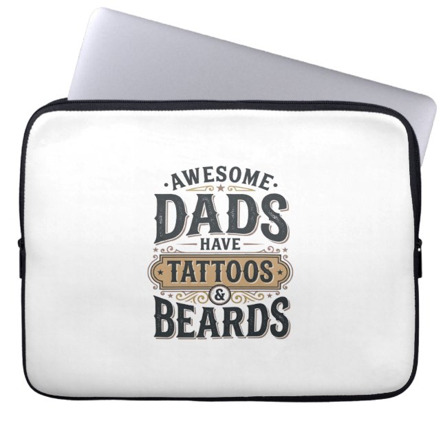 Fantastiska pappor har tatueringar och skägg vinta laptop fodral (Framsidan)