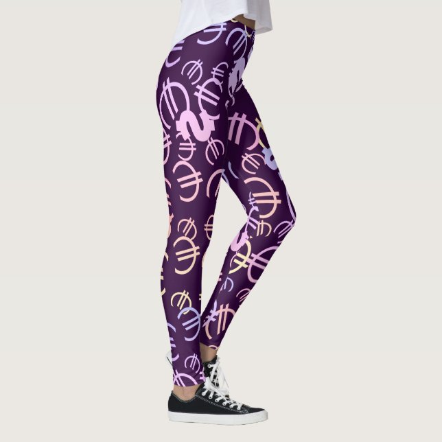 Fantastiska pengar euro dollar mönster leggings (Höger)