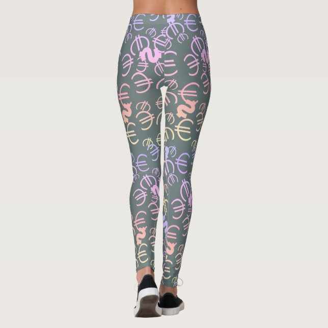 Fantastiska pengar euro dollar mönster Leggings (Baksida)