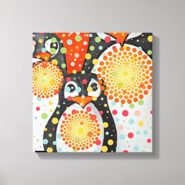 Fantastiska Penguins Canvastryck (Framsida)