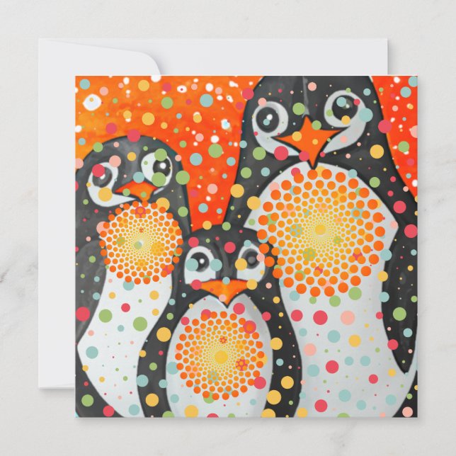 Fantastiska Penguins Julkort (Framsida)