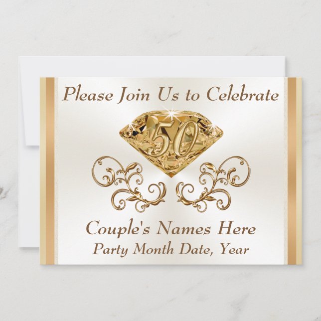 Fantastiska Personliga 50-årsjubileums-inbjudninga Inbjudningar (Framsida)