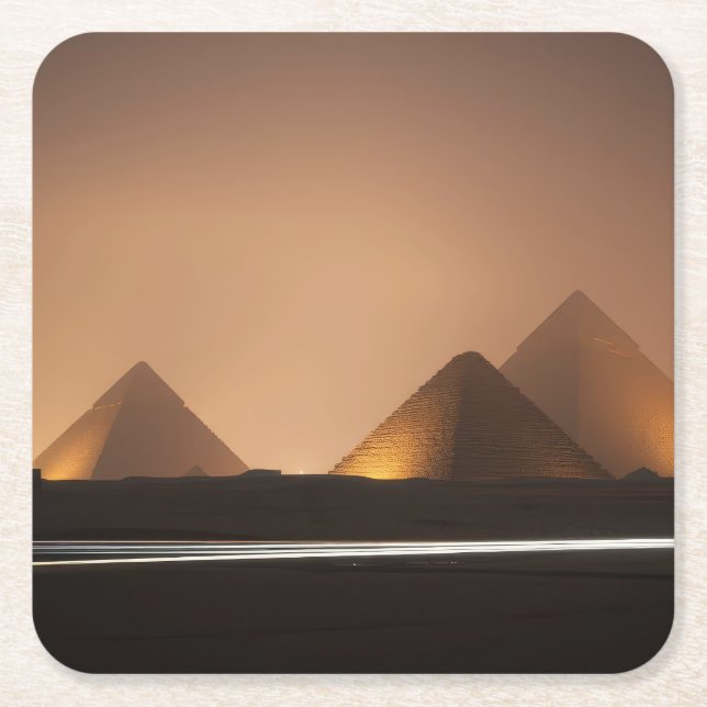 Fantastiska pyramider underlägg papper kvadrat (Framsidan)