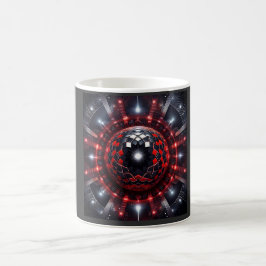 Fantastiska röda/svarta rutiga Mandelbrotstjärnorn Kaffemugg