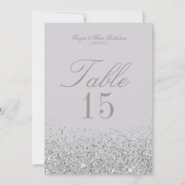 Fantastiska Silverglitter Bröllops Bordnummerkort Inbjudningar