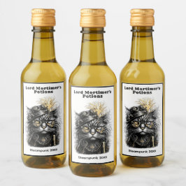 Fantastiska Steampunk-katt-gåvor Vinetikett