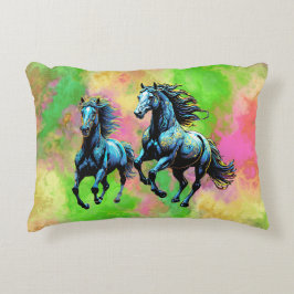 Fantastiska två Galloping Horses Prydnadskudde