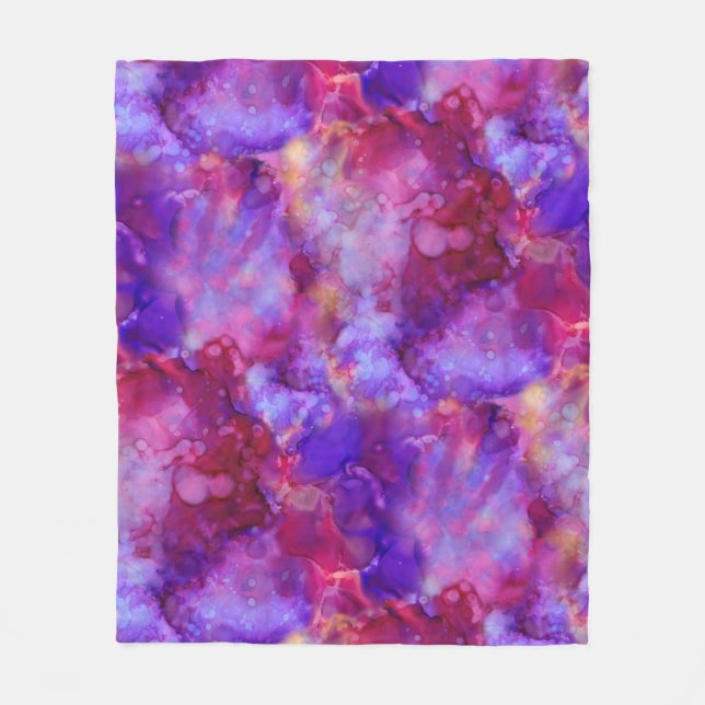 fantastiska vattenfärger, varma toner: fleece filt (Framsidan)