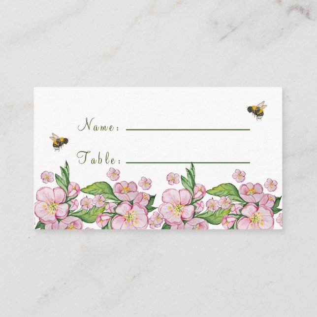 Fantastiska vattenfärgsäpplen, blommor och bin frå tilläggskort (Baksida)