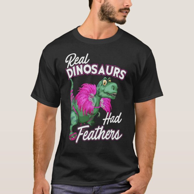 Fantastiska verkliga Dinosaurs hade fjäderT-Rex T Shirt (Framsida)