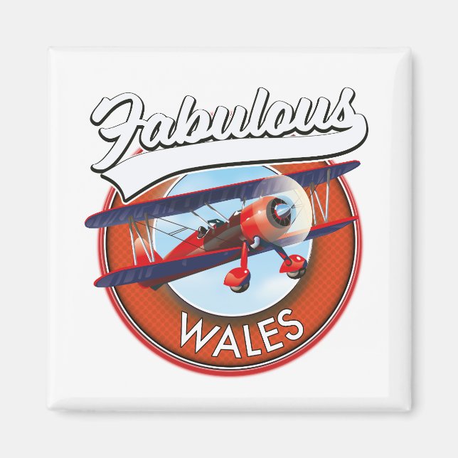 Fantastiska Wales retro researmblem Magnet (Framsidan)