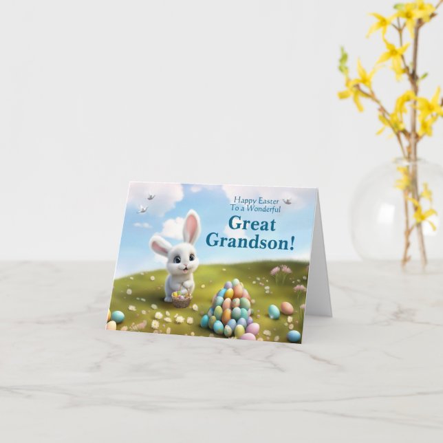Fantastiske sonson Easter Bunny Kort (Gul blomma)