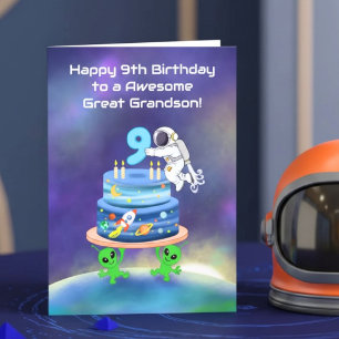 Fantastiske sonson Glad 9-årsdag Astronaut Kort