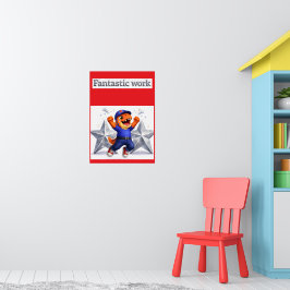 Fantastiskt arbete, silver multi stjärna prestatio poster