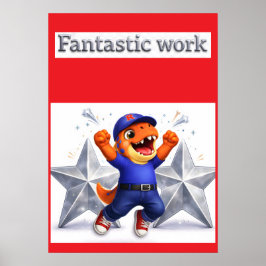 Fantastiskt arbete, silver multi stjärna prestatio poster