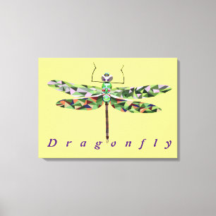 Fantastiskt färgad Dragonfly Wrapped Canvas