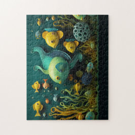 Fantastiskt färgade havslevande varelser pussel