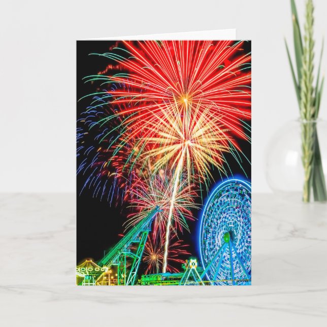 Fantastiskt Fireworks-hälsningskort Kort (Framsida)