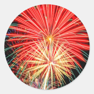 Fantastiskt Fireworks-märke Runt Klistermärke