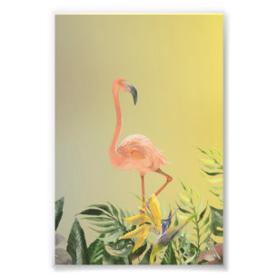 Fantastiskt Flamingo Affisch i Tropisk Skog Fototryck