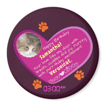 Fantastiskt födelsedagsmeddelande från katt till m