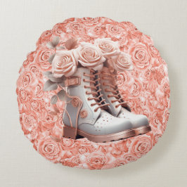 Fantastiskt fredsmeddelande på skär rund rosenkudd kudde