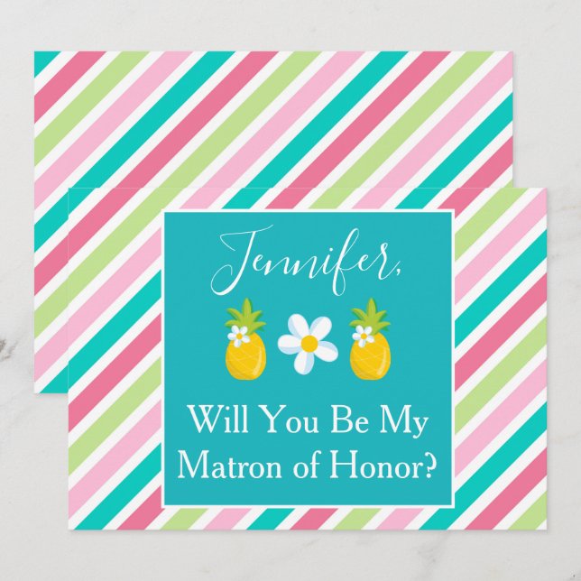 Fantastiskt Frieri Matron av honor Inbjudningar (Fram/baksida)