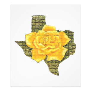 Fantastiskt Gult Rosa Av Texas Mönster Blomma Fototryck