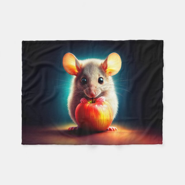 Fantastiskt hårig rödäppelfoder för djur fleecefilt (Framsidan (Horisontell))