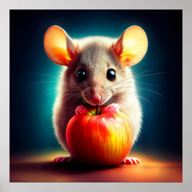 Fantastiskt hårig rödäppelfoder för djur poster (Framsidan)