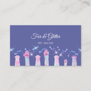 fantastiskt hårig tassar och Faux glitter Visitkort