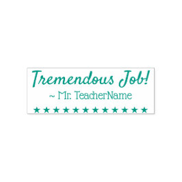 "Fantastiskt jobb!" + Lärare Namn Rubber Frimärke Självfärgande Stämpel