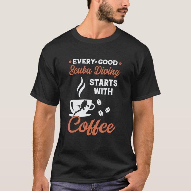 Fantastiskt kaffe  Scubadykning T Shirt (Framsida)
