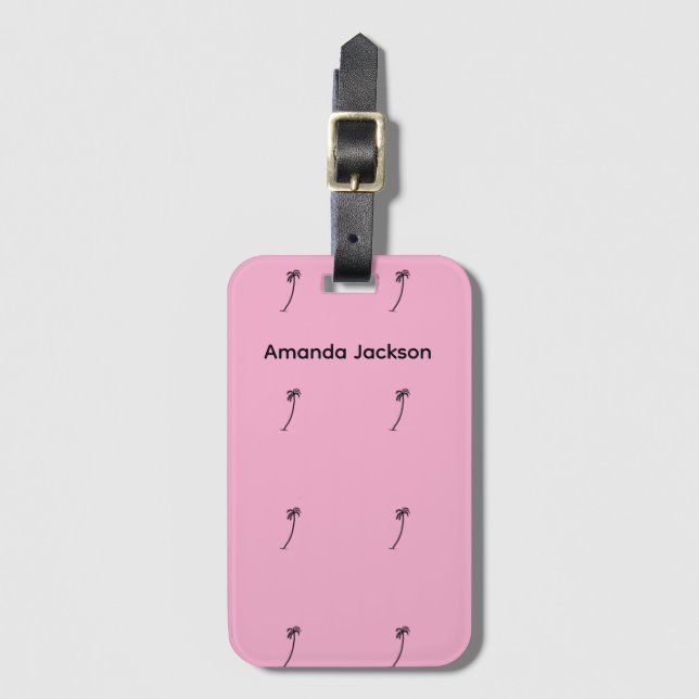Fantastiskt kustnötträdsmönster rosa bagagebricka (Framsida vertikal)