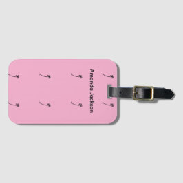 Fantastiskt kustnötträdsmönster rosa bagagebricka