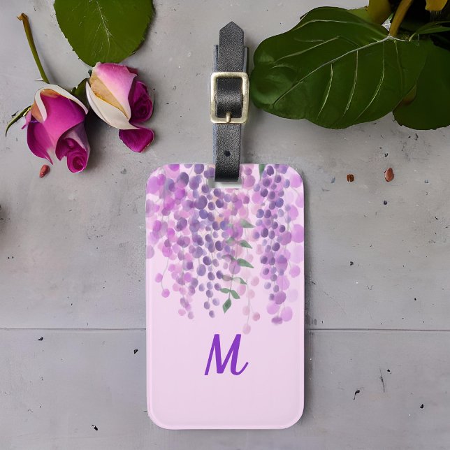 Fantastiskt lätt Lila Vattenfärgsutseende Wisteria Bagagebricka (Skapare uppladdad)