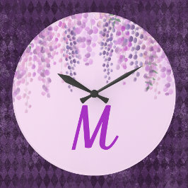 Fantastiskt lätt Lila Vattenfärgsutseende Wisteria Stor Klocka