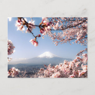 Fantastiskt liggande landskap vid Fuji- och Sakura Helg Vykort