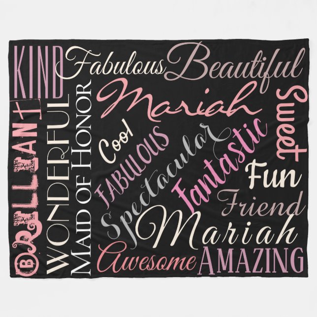 Fantastiskt Maid of honor personalize Fabulous Ord Fleecefilt (Framsidan (Horisontell))