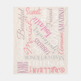 Fantastiskt Maid of honor personalize Fabulous Ord Fleecefilt