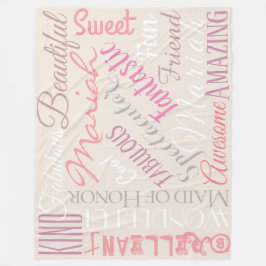 Fantastiskt Maid of honor personalize Fabulous Ord Fleecefilt