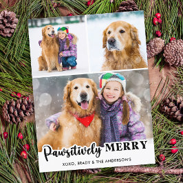 Fantastiskt merry Personlig 3 Photo Hund älskare Helg Vykort