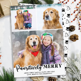 Fantastiskt merry Personlig 3 Photo Hund älskare Julkort