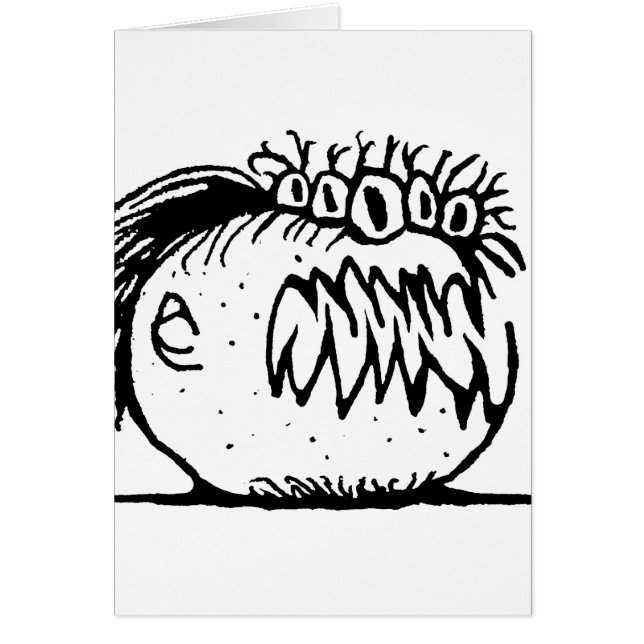 Fantastiskt monster teckning OBS kort (Framsidan)