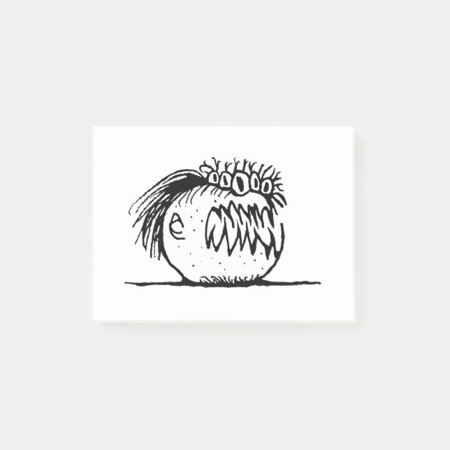 Fantastiskt monster teckning post-it block (Framsida)