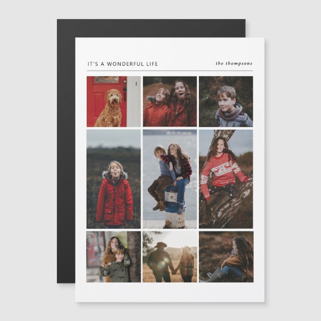 Fantastiskt multifoto-Helgdag-Magnet-kort Magnetisk Inbjudningskort (Fram/baksida)