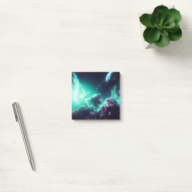Fantastiskt Nebula Abstrakt Space 8 Post-it Block (Kontor)