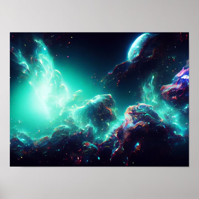 Fantastiskt Nebula Abstrakt Space 8 Poster (Framsidan)