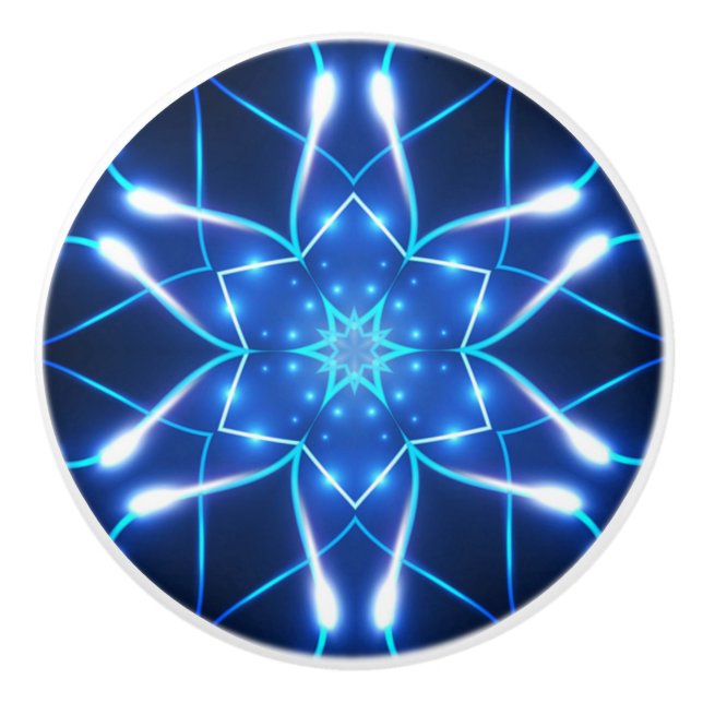 Fantastiskt Neon White, Light Blue Färg 01 ~ Knopp (Framsidan)