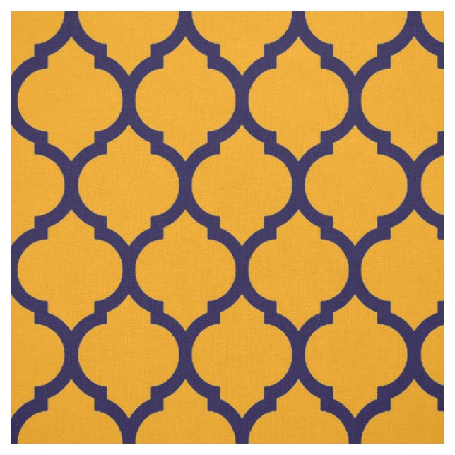Fantastiskt orangeblått morockanskt quatrefoil-mön tyg (Provkarta)